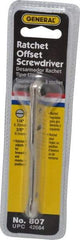 General - Ratcheting Offset Standard Slotted Screwdriver - 3-7/8" OAL - Apex Tool & Supply
