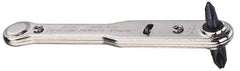 General - #1, #2 Phillips Point, Ratcheting Offset Phillips Screwdriver - 3-7/8" OAL - Apex Tool & Supply