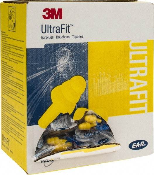 3M - Reusable, Corded, 25 dB, Flange Earplugs - Yellow, 100 Pairs - Apex Tool & Supply