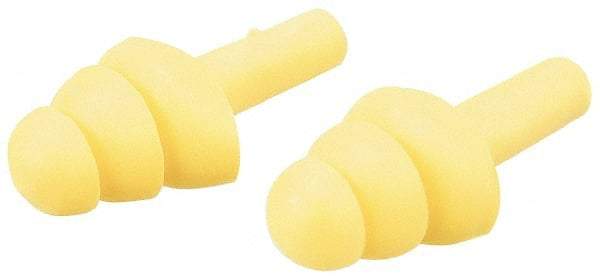 3M - Reusable, Uncorded, 25 dB, Flange Earplugs - Yellow, 100 Pairs - Apex Tool & Supply