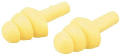 3M - Reusable, Uncorded, 25 dB, Flange Earplugs - Yellow, 100 Pairs - Apex Tool & Supply