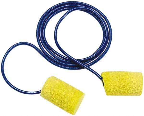 3M - Disposable, Corded, 29 dB, Barrel Earplugs - Yellow, 200 Pairs - Apex Tool & Supply