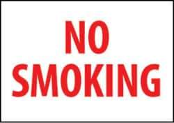 NMC - "No Smoking", 10" Long x 14" Wide, Rigid Plastic Safety Sign - Rectangle, 0.05" Thick, Use for Smoking Regulations - Apex Tool & Supply