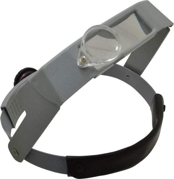 Made in USA - 2.25x Magnification, Acrylic, Rectangular Magnifier - 3-1/8 Inch Long x 1-1/8 Inch Wide Lens, Headband Mount, 8 without Auxiliary Lens and 3 with Auxiliary Lens Inch Focal Distance - Apex Tool & Supply