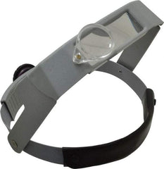 Made in USA - 2.25x Magnification, Acrylic, Rectangular Magnifier - 3-1/8 Inch Long x 1-1/8 Inch Wide Lens, Headband Mount, 8 without Auxiliary Lens and 3 with Auxiliary Lens Inch Focal Distance - Apex Tool & Supply