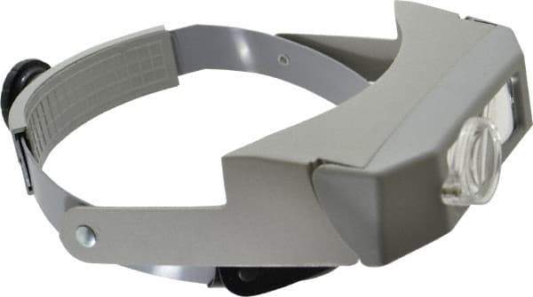 Made in USA - 2.75x Magnification, Acrylic, Rectangular Magnifier - 3-1/8 Inch Long x 1-1/8 Inch Wide Lens, Headband Mount, 6 without Auxiliary Lens and 2 with Auxiliary Lens Inch Focal Distance - Apex Tool & Supply