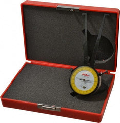 Value Collection - 3/4 to 1-3/4" Black Oxide & Chrome Plated Inside Dial Caliper Gage - 0.001" Graduation, 0.038mm Accuracy, 3-1/4" Leg Length, Ball Contact Points - Apex Tool & Supply