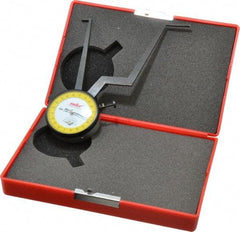 Value Collection - 3-1/4 to 4-1/4" Black Oxide & Chrome Plated Inside Dial Caliper Gage - 0.001" Graduation, 0.038mm Accuracy, 3-1/4" Leg Length, Ball Contact Points - Apex Tool & Supply
