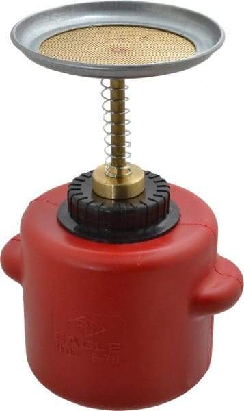 Eagle - 1 Quart Capacity, 9-3/4 Inch High x 5-1/4 Inch Diameter, Polyethylene Plunger Can - 5-1/4 Inch Dasher Diameter, Red, Approval Listing/Regulation FM - Apex Tool & Supply