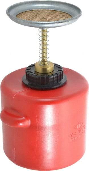 Eagle - 2 Quart Capacity, 11 Inch High x 6-1/2 Inch Diameter, Polyethylene Plunger Can - 5-1/4 Inch Dasher Diameter, Red, Approval Listing/Regulation FM - Apex Tool & Supply