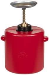 Eagle - 4 Quart Capacity, 13 Inch High x 7-3/4 Inch Diameter, Polyethylene Plunger Can - 5-1/4 Inch Dasher Diameter, Red, Approval Listing/Regulation FM - Apex Tool & Supply
