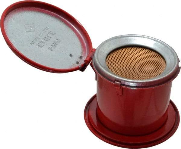 Eagle - 1/2 Pint Capacity, Coated Steel, Red Bench Can - 3-1/2 Inch High x 4-1/4 Inch Diameter, Includes Lid - Apex Tool & Supply