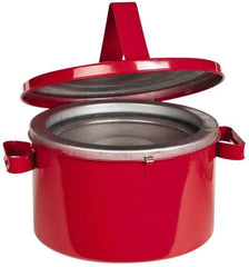 Eagle - 8 Quart Capacity, Coated Steel, Red Bench Can - 7 Inch High x 11-1/4 Inch Diameter, 2-1/2 Inch Dasher Diameter, Includes Lid - Apex Tool & Supply
