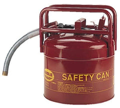 Eagle - 5 Gal Galvanized Steel Type II DOT Safety Can - 15-3/4" High x 12-1/2" Diam, Red with Yellow - Apex Tool & Supply