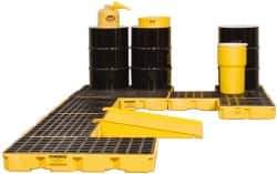 Eagle - 88 Gal Sump, 8,000 Lb Capacity, 6 Drum, Polyethylene Platform - 51-1/2" Long x 51-1/2, 77" Wide x 6-1/2" High - Apex Tool & Supply