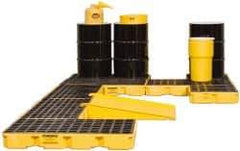 Eagle - 88 Gal Sump, 8,000 Lb Capacity, 6 Drum, Polyethylene Platform - 51-1/2" Long x 51-1/2, 77" Wide x 6-1/2" High - Apex Tool & Supply