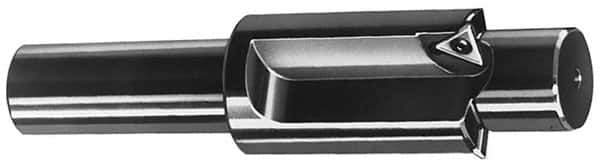 Cutting Tool Technologies - 1-3/8 Inch Diameter, Solid Pilot, Straight 3/4 Inch Shank Diameter, 3 Insert, Indexable Counterbore - 4-7/8 Inch Overall Length, TPGH Insert - Apex Tool & Supply