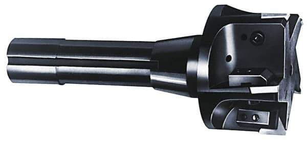 APT - 3" Cut Diam, 0.65" Max Depth of Cut, 1-1/4" Shank Diam, Indexable Square Shoulder End Mill - TPC 32..., TPG 32., TPU 32. Inserts, Weldon Shank, 90° Lead Angle, Through Coolant, Series Tri-Dex - Apex Tool & Supply