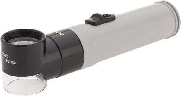 SPI - 10x Magnification, Handheld Magnifier - 1 Lens, Round, Includes Plastic Holder - Apex Tool & Supply