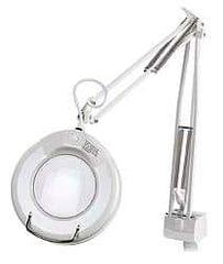 Value Collection - 38 Inch, Swing Arm, Clamp on, Fluorescent, White, Magnifying Task Light - 22 Watt, 1.75x Magnification, 5 Inch Wide, 5 Inch Long - Apex Tool & Supply