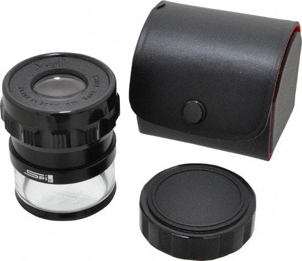 SPI - 10x Max Magnification, 1-3/8 Inch Lense Diameter, Pocket and Hand Held Optical Comparator - Reticle No. 5 - Apex Tool & Supply