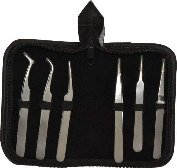 Value Collection - Stainless Steel Tweezer Set - 6 Piece - Apex Tool & Supply
