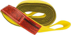 Lift-All - 12' Long x 2" Wide, 9,600 Lb Vertical Capacity, 2 Ply, Polyester Web Sling - 7,700 Lb Choker Capacity, Yellow - Apex Tool & Supply