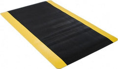 Wearwell - 5' Long x 3' Wide, Dry Environment, Anti-Fatigue Modular Matting System - Black with Yellow Borders, Vinyl with Vinyl Sponge Base, Beveled on 4 Sides - Apex Tool & Supply