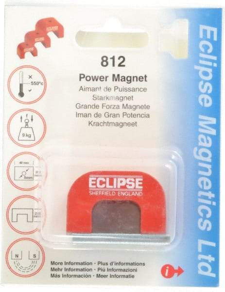 Eclipse - 1 Hole, 0.1969" Hole Diam, 63/64" Overall Width, 1-37/64" Deep, 63/64" High, 20 Lb Average Pull Force, Alnico Power Magnets - 10mm Pole Width, 550°C Max Operating Temp, Grade 5 Alnico - Apex Tool & Supply