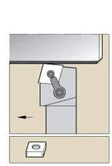 Kennametal - MCRN, Left Hand Cut, 15° Lead Angle, 1-1/4" Shank Height x 1-1/4" Shank Width, Negative Rake Indexable Turning Toolholder - 6" OAL, CN..43. Insert Compatibility, Series Kenloc - Apex Tool & Supply