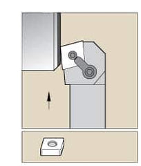Kennametal - MCKN, Left Hand Cut, 15° Lead Angle, 25mm Shank Height x 25mm Shank Width, Negative Rake Indexable Turning Toolholder - 150mm OAL, CN..1204.. Insert Compatibility, Series Kenloc - Apex Tool & Supply