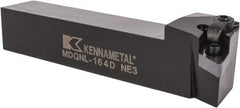 Kennametal - MDQN, Left Hand Cut, 27.5° Lead Angle, 1" Shank Height x 1" Shank Width, Negative Rake Indexable Turning Toolholder - 6" OAL, DN..43. Insert Compatibility, Series Kenloc - Apex Tool & Supply