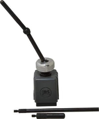 TESA Brown & Sharpe - 1-1/4" Long x 1-1/4" Wide x 1-3/4" High Magnetic Indicator Base with Holders - 7/32 & 4-3/8" Rod Length, Post Arm (Ball & Socket) - Apex Tool & Supply