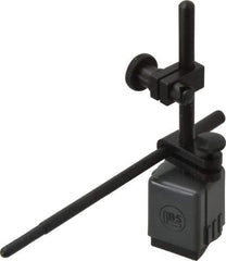 TESA Brown & Sharpe - 1-1/4" Long x 1-1/4" Wide x 1-3/4" High Magnetic Indicator Base with Holders - 4-1/2" Rod Length, Post Arm (Fixed Upright) - Apex Tool & Supply