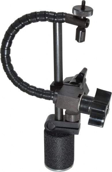 Flexbar - 25 Lb Magnetic Force, Fine Adjustment Indicator Positioner & Holder with Base - Post & Flexible Arm, Round Base, 1-1/8" Base Diam, 1-3/8" Base Height - Apex Tool & Supply
