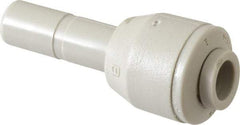 Parker - 1/4" Outside Diam, Acetal Push-to-Connect Tube Plug-In Reducer - 300 Max psi, 5/16" Stem Diam, Tan - Apex Tool & Supply
