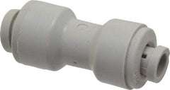 Parker - 5/16 x 1/4" Outside Diam, Acetal Push-to-Connect Tube Union - 300 Max psi, Tan - Apex Tool & Supply