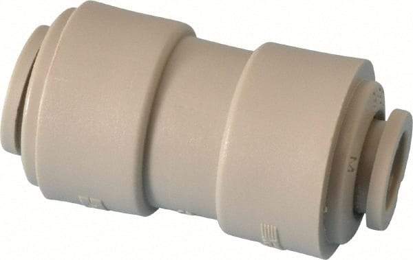 Parker - 1/2 x 3/8" Outside Diam, Acetal Push-to-Connect Tube Union - 250 Max psi, Tan - Apex Tool & Supply