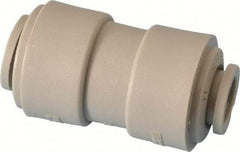 Parker - 1/2 x 3/8" Outside Diam, Acetal Push-to-Connect Tube Union - 250 Max psi, Tan - Apex Tool & Supply