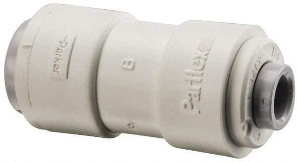 Parker - 3/8 x 1/4" Outside Diam, Polypropylene Push-to-Connect Tube Union - 150 Max psi, Tan - Apex Tool & Supply