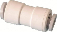 Parker - 3/8" Outside Diam, Polypropylene Push-to-Connect Tube Union - 150 Max psi, Tan - Apex Tool & Supply
