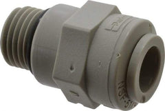Parker - 3/8" Outside Diam, 9/16-18 UNF-2A, Acetal Push-to-Connect Tube Male Connector - 300 Max psi, Tan - Apex Tool & Supply