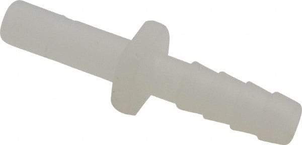 Parker - 1/4" Outside Diam, Kynar Push-to-Connect Tube Tube-to-Barb Connector - 300 Max psi, 1/4" Stem Diam, Tan - Apex Tool & Supply