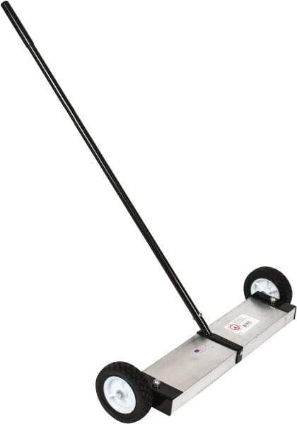 Mag-Mate - 24" Long Push Magnetic Sweeper with Wheels - 5" Wide x 5" High x 48" Long, 6" Wheel Diam, 2" Clearance - Apex Tool & Supply
