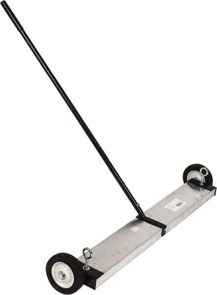 Mag-Mate - 36" Long Push Magnetic Sweeper with Wheels - 5" Wide x 5" High x 48" Long, 6" Wheel Diam, 2" Clearance - Apex Tool & Supply