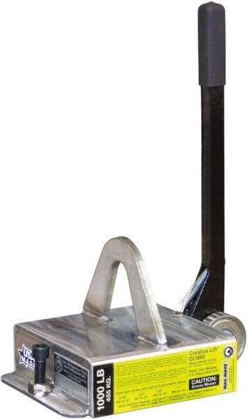 Mag-Mate - 1,000 Lb Load Capacity, Magnetic Lifter - 6-3/4" High x 7-1/4" Wide, For Use with Flats - Apex Tool & Supply