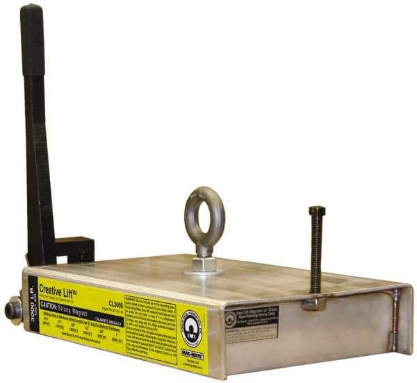 Mag-Mate - 3,000 Lb Load Capacity, Magnetic Lifter - 7" High x 10-1/2" Wide, For Use with Flats - Apex Tool & Supply