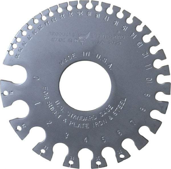 PEC Tools - #36 Steel Wire and Sheet Metal Gage - Use with Uncoated Sheet and Plate Iron and Steel - Apex Tool & Supply