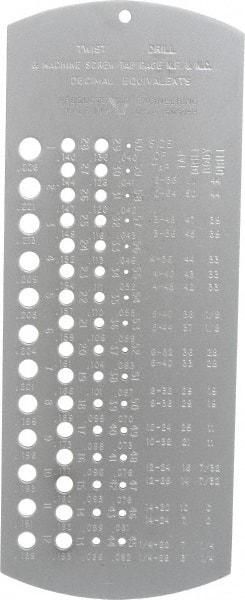 PEC Tools - #60 Wire to #1 Wire Hole Size Drill Gage - 60 Holes - Apex Tool & Supply