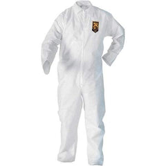 KleenGuard - Size 3XL SMS General Purpose Coveralls - White, Zipper Closure, Elastic Cuffs, Elastic Ankles, Serged Seams - Apex Tool & Supply